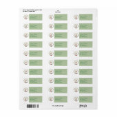 Monogram Letter F Kerstkrans w / Santa Claus Etiket (Full Sheet)