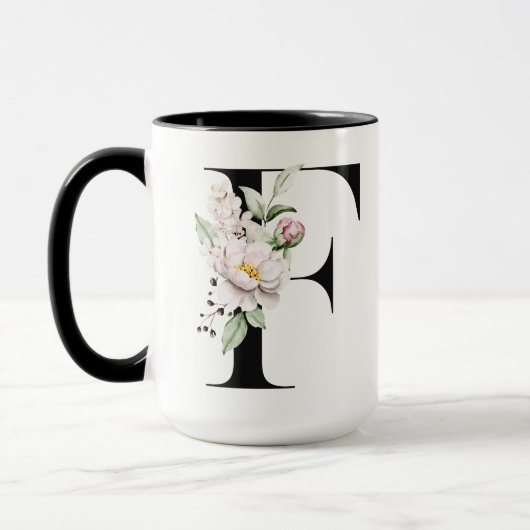 Monogram Letter F koffiemok Mok (Links)