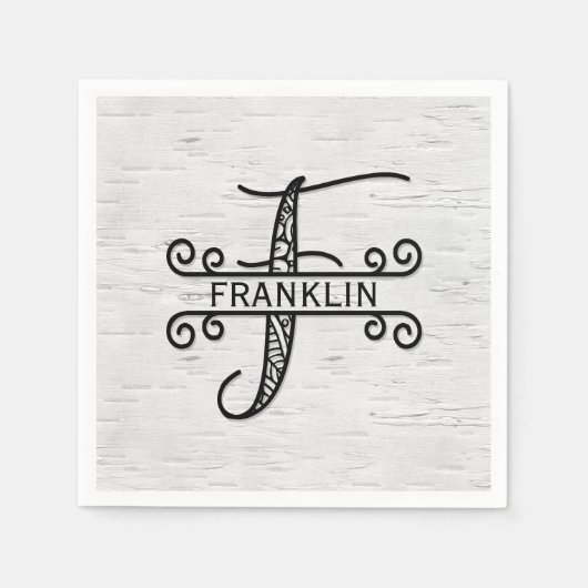Monogram Letter F met familienaam Servet (Voorkant)