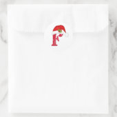 Monogram letter F, Santa hat Kerst sticker (Tas)