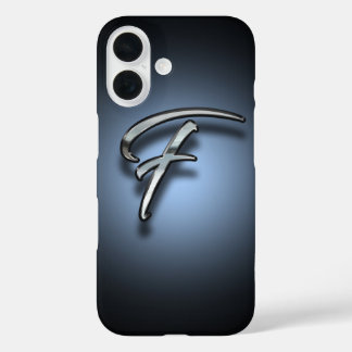 Monogram Letter F Spotlight Achtergrond iPhone 16 Hoesje