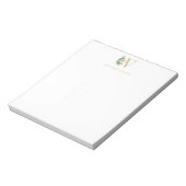 Monogram Letter Floral Initiaal Naam Notitieblok (Linkerzijde)