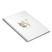 Monogram Letter Floral Initiaal Naam Notitieboek (Rechterzijde)