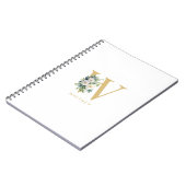 Monogram Letter Floral Initiaal Naam Notitieboek (Linkerzijde)
