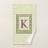  Monogram Letter Floral Lijst Nouveau Bad Handdoek (Handdoek)