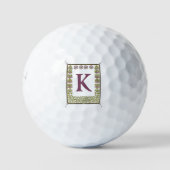  Monogram Letter Floral Lijst Nouveau Golfballen (Voorkant)