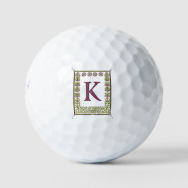  Monogram Letter Floral Lijst Nouveau Golfballen