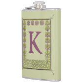  Monogram Letter Floral Lijst Nouveau Heupfles (Links)