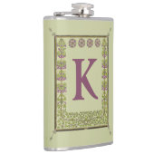  Monogram Letter Floral Lijst Nouveau Heupfles (Rechts)
