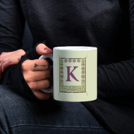  Monogram Letter Floral Lijst Nouveau Koffiemok