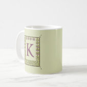 Monogram Letter Floral Lijst Nouveau Koffiemok (Voorkant links)