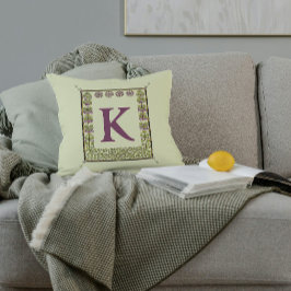  Monogram Letter Floral Lijst Nouveau Kussen