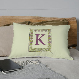  Monogram Letter Floral Lijst Nouveau Kussensloop