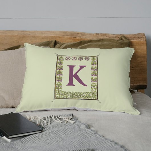  Monogram Letter Floral Lijst Nouveau Kussensloop