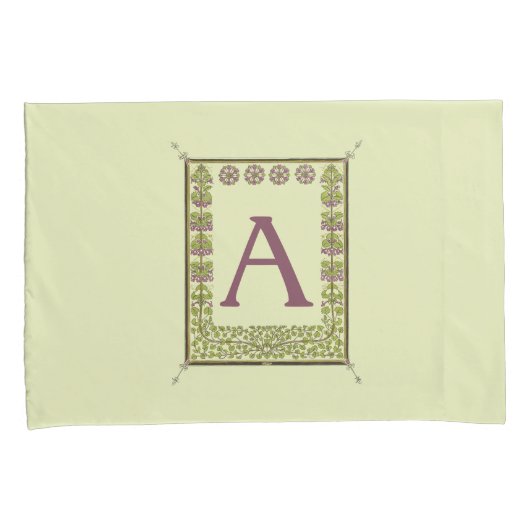  Monogram Letter Floral Lijst Nouveau Kussensloop (Voorkant-Rechts)