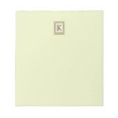  Monogram Letter Floral Lijst Nouveau Notitieblok (Voorkant)