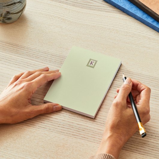  Monogram Letter Floral Lijst Nouveau Notitieblok