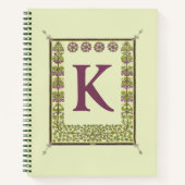  Monogram Letter Floral Lijst Nouveau Notitieboek (Voorkant)