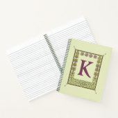  Monogram Letter Floral Lijst Nouveau Notitieboek (Binnen)