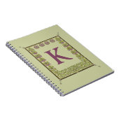  Monogram Letter Floral Lijst Nouveau Notitieboek (Rechterzijde)
