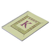  Monogram Letter Floral Lijst Nouveau Notitieboek (Linkerzijde)