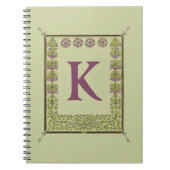  Monogram Letter Floral Lijst Nouveau Notitieboek (Voorkant)