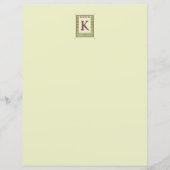  Monogram Letter Floral Lijst Nouveau Papier (Voorkant)