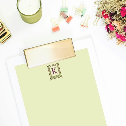  Monogram Letter Floral Lijst Nouveau Papier