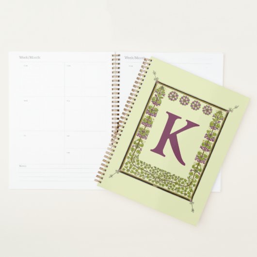 Monogram Letter Floral Lijst Nouveau Planner (Display)
