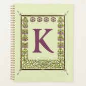  Monogram Letter Floral Lijst Nouveau Planner (Voorkant)