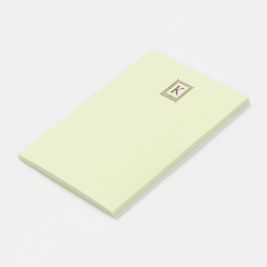  Monogram Letter Floral Lijst Nouveau Post-it® Notes (Schuin)