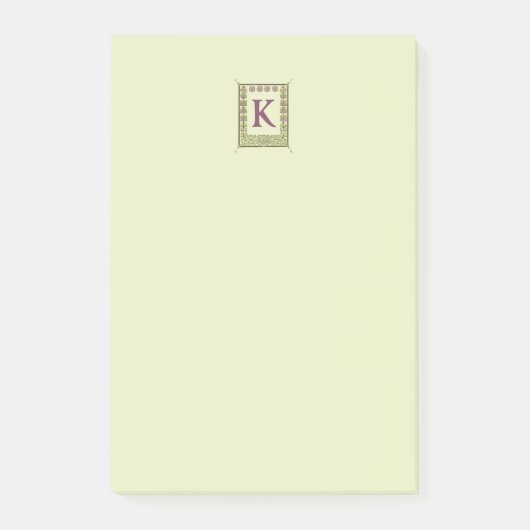  Monogram Letter Floral Lijst Nouveau Post-it® Notes (Voorkant)
