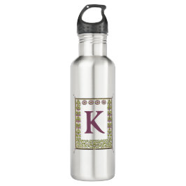  Monogram Letter Floral Lijst Nouveau Waterfles