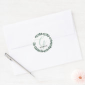 Monogram Letter G Aangepaste Naam Minimalistische Ronde Sticker (Envelop)