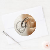 Monogram Letter G Bruiloft Envelop Afdichting Ronde Sticker (Envelop)