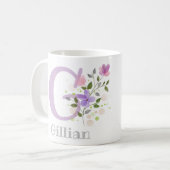 Monogram Letter G & Christelijke naam Koffiemok (Voorkant links)