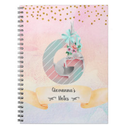Monogram Letter G Sleepy Bunny Girl Daily Studies Notitieboek
