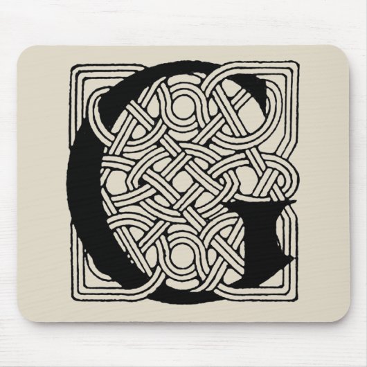 Monogram Letter G Vintage Keltische Knoopprint Muismat (Voorkant)