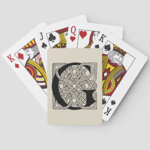 Monogram Letter G Vintage Keltische Knoopprint Pokerkaarten