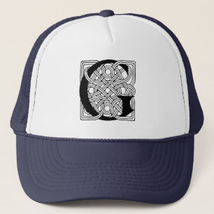 Monogram Letter G Vintage Keltische Knoopprint Trucker Pet