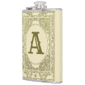  monogram letter grens groen Victoriaans Heupfles (Links)