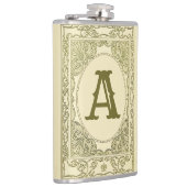  monogram letter grens groen Victoriaans Heupfles (Rechts)