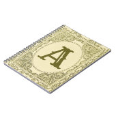  monogram letter grens groen Victoriaans Notitieboek (Linkerzijde)