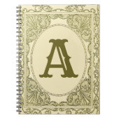  monogram letter grens groen Victoriaans Notitieboek (Voorkant)