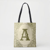  monogram letter grens groen Victoriaans Tote Bag (Voorkant)