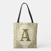  monogram letter grens groen Victoriaans Tote Bag (Achterkant)