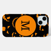 Monogram Letter Griezelige Jack O Lantern Gezichte Case-Mate iPhone Case (Achterkant (horizontaal))