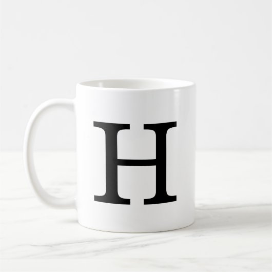 Monogram Letter H Klassieke Mok, 11 oz Koffiemok (Links)