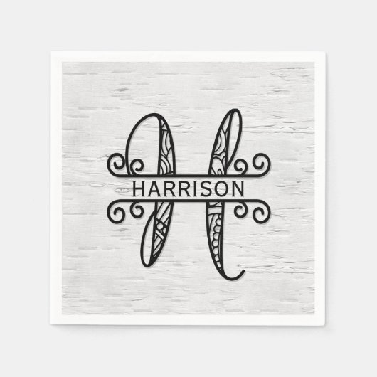 Monogram letter H met familienaam Servet (Voorkant)