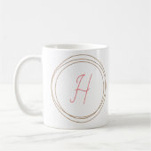 Monogram Letter "H"-Mok Koffiemok (Links)